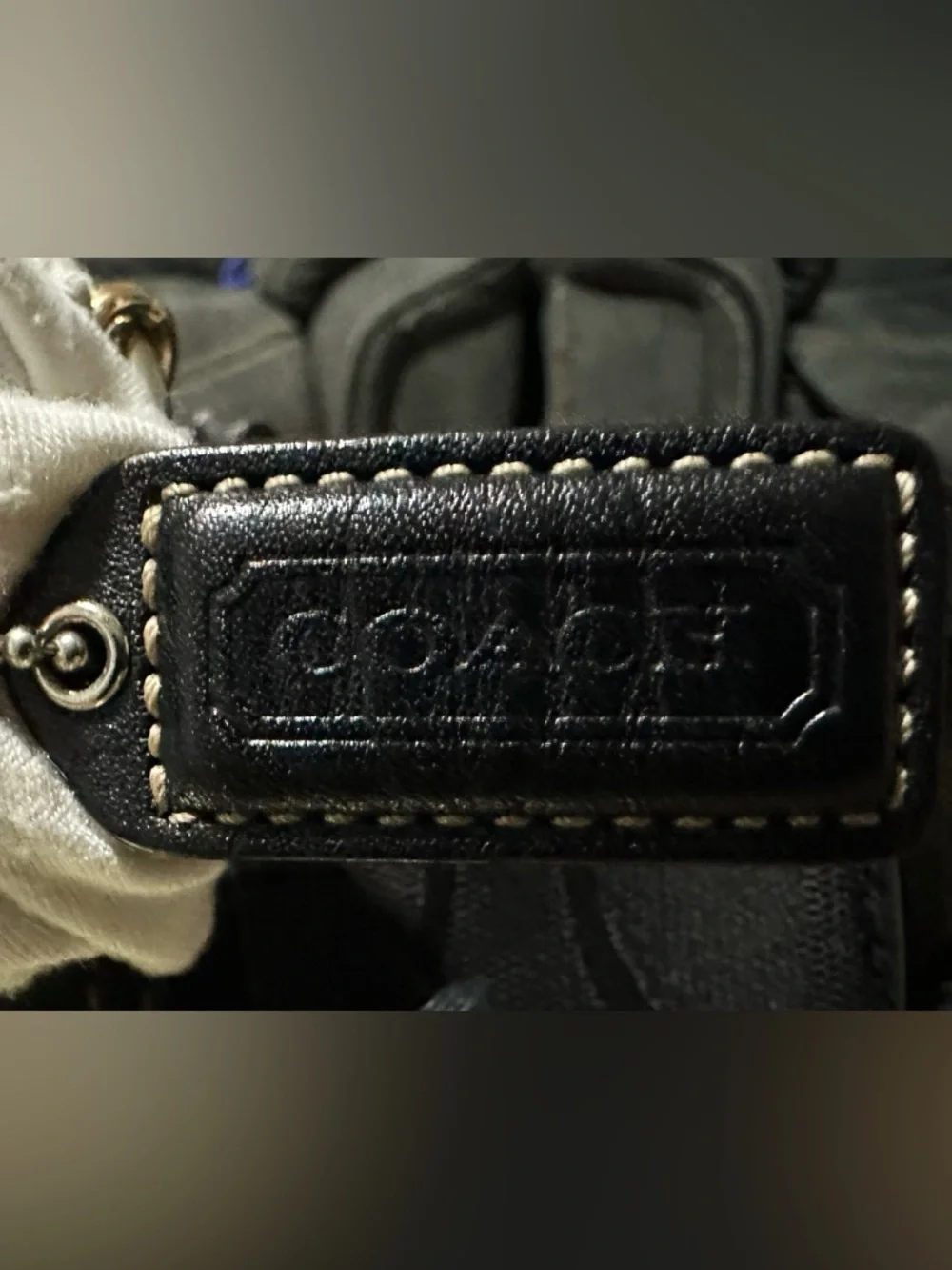 Vintage Coach Y2K soho shoulder Bag Black Signature Tote with cherry chain tote - Picture 10 of 17